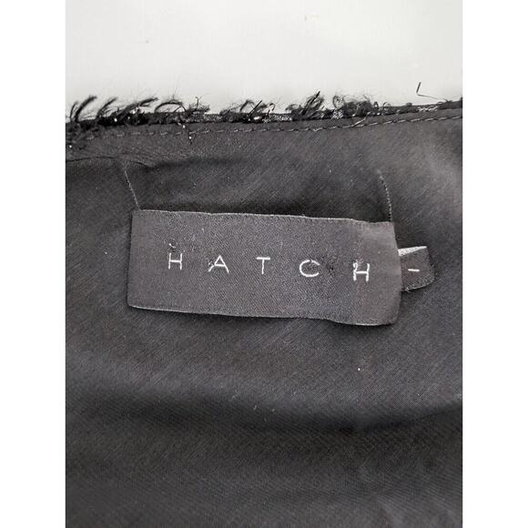 Hatch Maternity Black Shimmer Fringed Midi Party Slip Dress Size 1 US Small - Picture 6 of 10